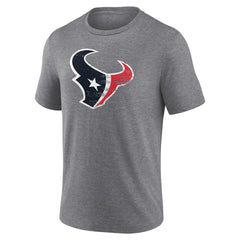 Houston Texans Heritage Custom Name & Number Tri-Blend T-Shirt - Gray T-shirts