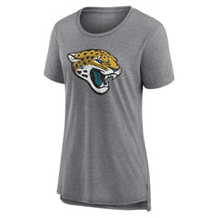 Jacksonville Jaguars Women's Heritage Custom Name & Number Tri-Blend T-Shirt - Gray T-shirts
