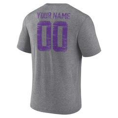 Minnesota Vikings Heritage Custom Name & Number Tri-Blend T-Shirt - Gray T-shirts