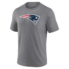 New England Patriots Heritage Custom Name & Number Tri-Blend T-Shirt - Gray T-shirts