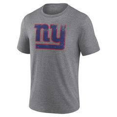 New York Giants Heritage Custom Name & Number Tri-Blend T-Shirt - Gray T-shirts