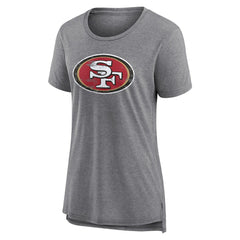 San Francisco 49ers Women's Heritage Custom Name & Number Tri-Blend T-Shirt - Gray T-shirts