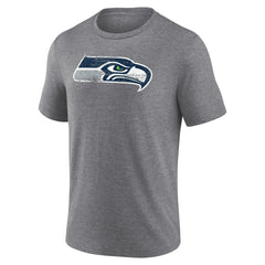 Seattle Seahawks Heritage Custom Name & Number Tri-Blend T-Shirt - Gray T-shirts