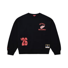 Detroit Red Wings Mitchell & Ness Women's Vintage Crewneck Sweatshirt - Black | US 203398446