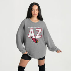 Arizona Cardinals Gameday Couture Women's Oversized Pure Motion Corded Sweatshirt - Gray Sweatshirts