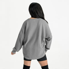 Jacksonville Jaguars Gameday Couture Women's Oversized Sweet Victory Corded Sweatshirt - Gray Sweatshirts