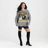Pittsburgh Steelers Gameday Couture Women's Oversized Sweet Victory Corded Sweatshirt - Gray Sweatshirts