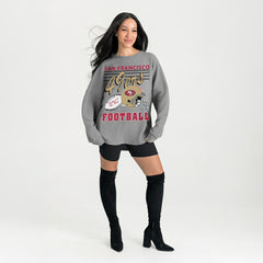 San Francisco 49ers Gameday Couture Women's Oversized Sweet Victory Corded Sweatshirt - Gray Sweatshirts
