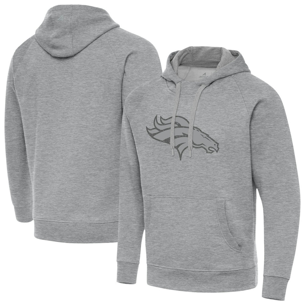Denver Broncos Antigua Victory Hoodie - Heather Gray Hoodies