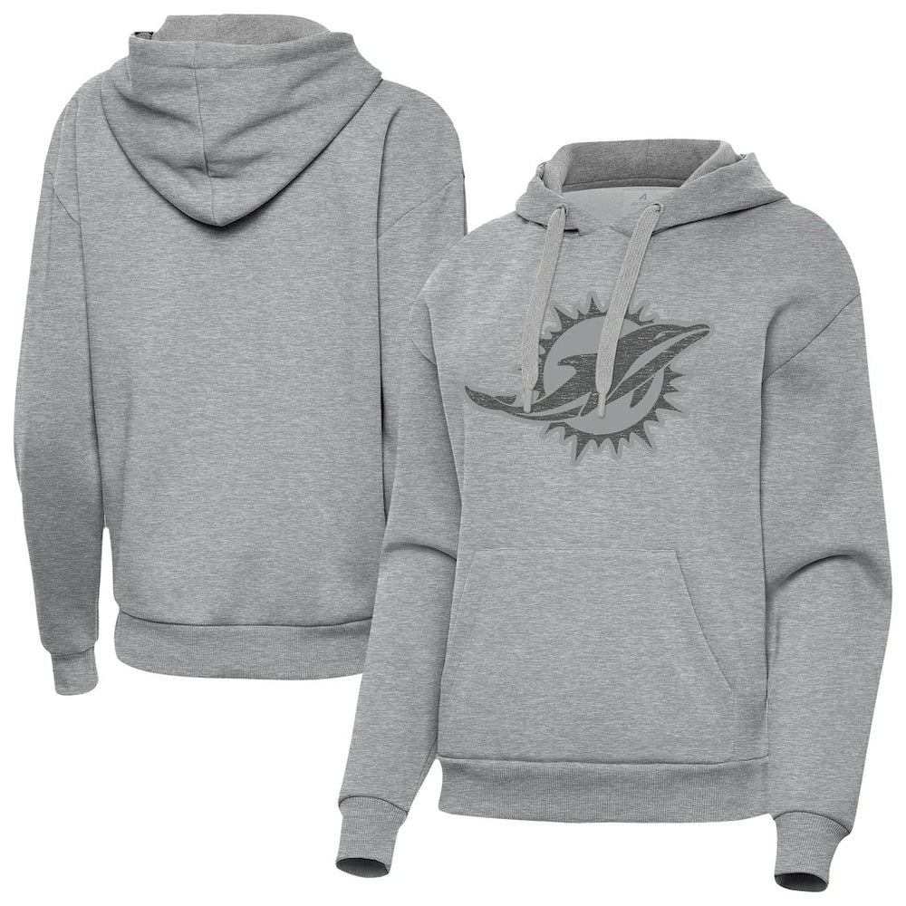 Miami Dolphins Antigua Women's Victory Hoodie - Heather Gray Hoodies