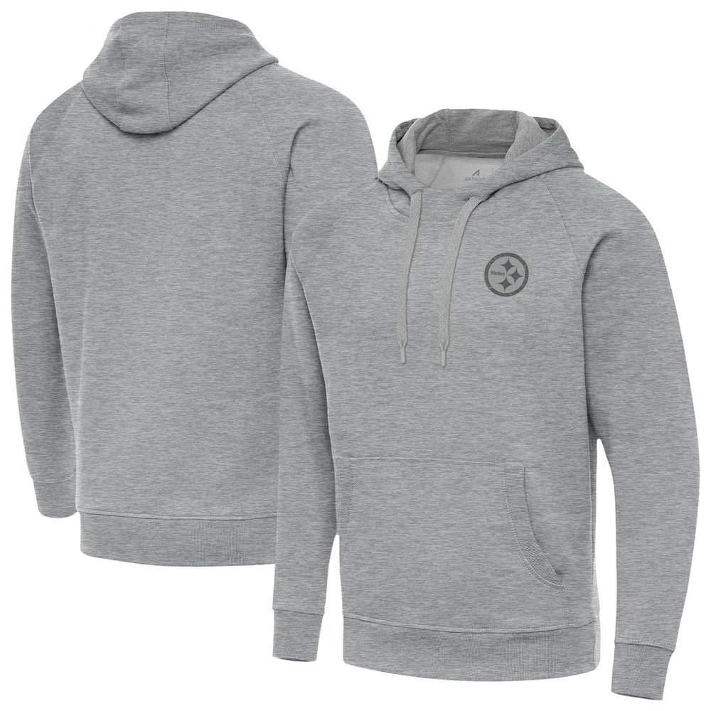 Pittsburgh Steelers Antigua Victory Hoodie - Heather Gray Hoodies