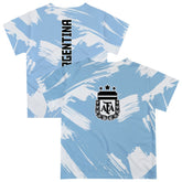 Argentina National Team Vive La Fete Youth Paint Brush T-Shirt Light Blue