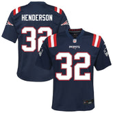 TreVeyon Henderson New England Patriots Youth Team Game Jersey - Navy Jerseys