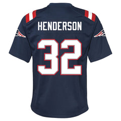 TreVeyon Henderson New England Patriots Youth Team Game Jersey - Navy Jerseys