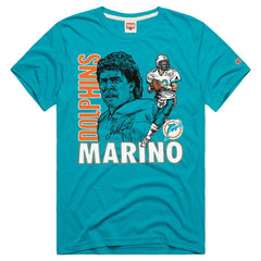 Dan Marino Miami Dolphins Homage Unisex Retired Player Classic Caricature T-Shirt - Aqua T-shirts