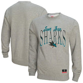 San Jose Sharks Mitchell & Ness Women's Hockey Night Sweatshirt - Heather Gray | US 203403311