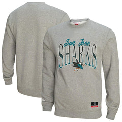 San Jose Sharks Mitchell & Ness Women's Hockey Night Sweatshirt - Heather Gray | US 203403311