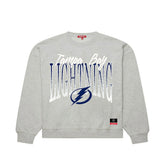 Tampa Bay Lightning Mitchell & Ness Women's Hockey Night Sweatshirt - Heather Gray | US 203403316