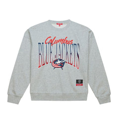 Columbus Blue Jackets Mitchell & Ness Women's Hockey Night Sweatshirt - Heather Gray | US 203403323
