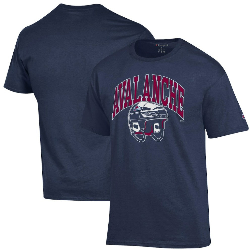 Colorado Avalanche Champion Helmet T-Shirt - Navy | US 203407086