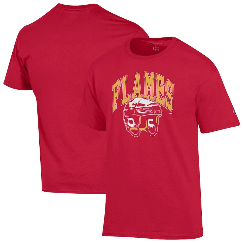 Calgary Flames Champion Helmet T-Shirt - Red | US 203407092