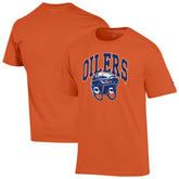 Edmonton Oilers Champion Helmet T-Shirt - Orange | US 203407093