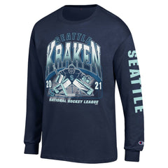 Seattle Kraken Champion Long Sleeve Jersey T-Shirt - Navy | US 203407124