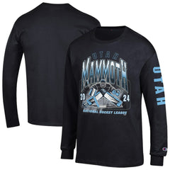 Utah Mammoth Champion Long Sleeve Jersey T-Shirt - Black | US 203407133