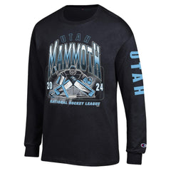 Utah Mammoth Champion Long Sleeve Jersey T-Shirt - Black | US 203407133