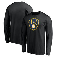 Milwaukee Brewers Team Logo Long Sleeve T-Shirt - Black T-shirts