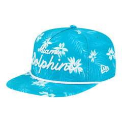 Miami Dolphins New Era Palm Print A-Frame 9FIFTY Snapback Hat - Aqua Hats
