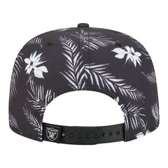 Las Vegas Raiders New Era Palm Print A-Frame 9FIFTY Snapback Hat - Black Hats