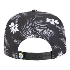 Pittsburgh Steelers New Era Palm Print A-Frame 9FIFTY Snapback Hat - Black Hats