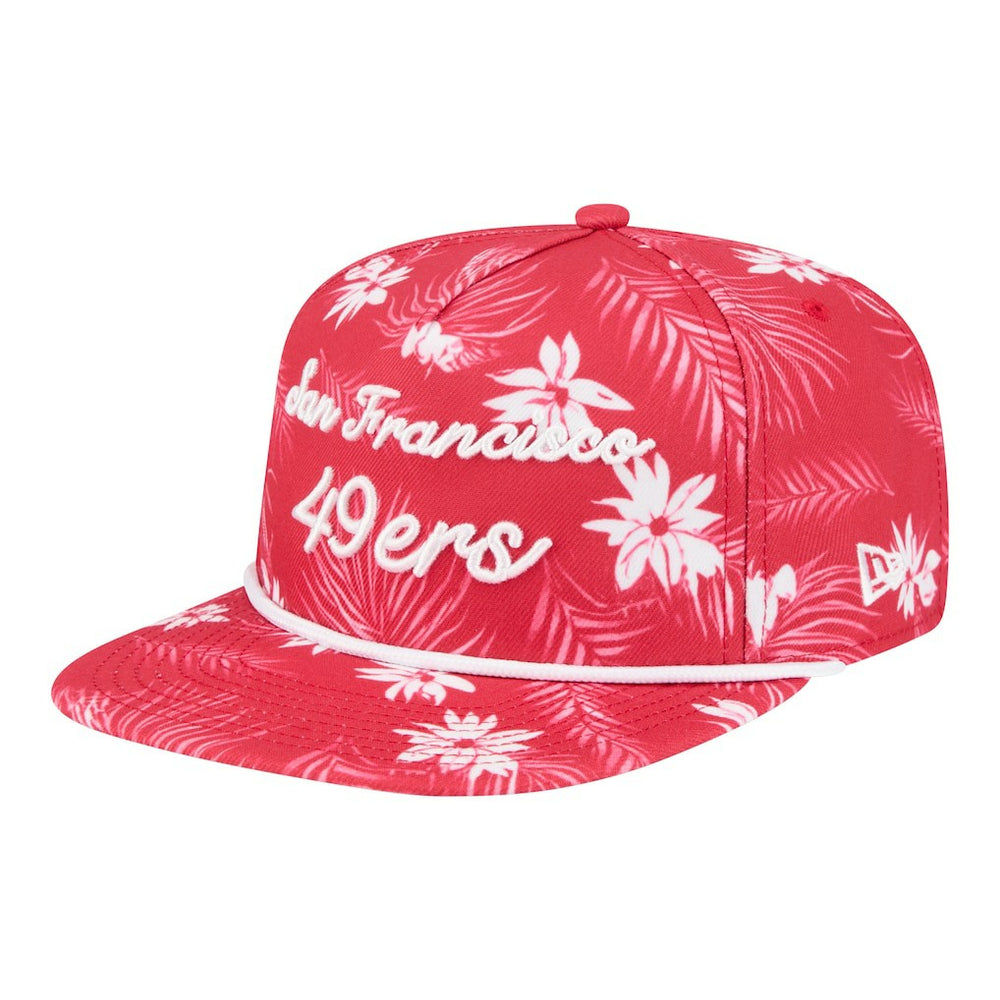 San Francisco 49ers New Era Palm Print A-Frame 9FIFTY Snapback Hat - Scarlet Hats