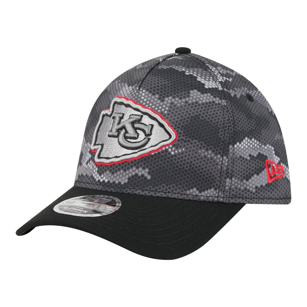 Kansas City Chiefs New Era Camo A-Frame 39THIRTY Flex Hat - Black Hats