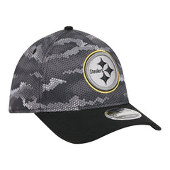 Pittsburgh Steelers New Era Camo A-Frame 39THIRTY Flex Hat - Black Hats