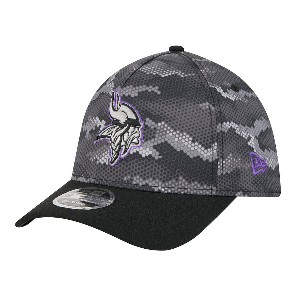 Minnesota Vikings New Era Camo A-Frame 39THIRTY Flex Hat - Black Hats