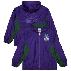 Milwaukee Bucks Playmaker Full-Zip Hooded Windbreaker Jacket Purple - Mitchell & Ness
