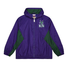 Milwaukee Bucks Playmaker Full-Zip Hooded Windbreaker Jacket Purple - Mitchell & Ness