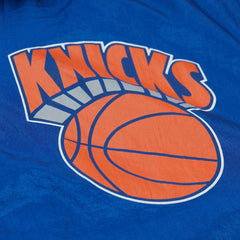 New York Knicks Playmaker Full-Zip Hooded Windbreaker Jacket Blue - Mitchell & Ness