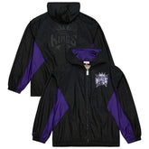 Sacramento Kings Playmaker Full-Zip Hooded Windbreaker Jacket Black - Mitchell & Ness