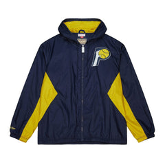 Indiana Pacers Playmaker Full-Zip Hooded Windbreaker Jacket Navy - Mitchell & Ness