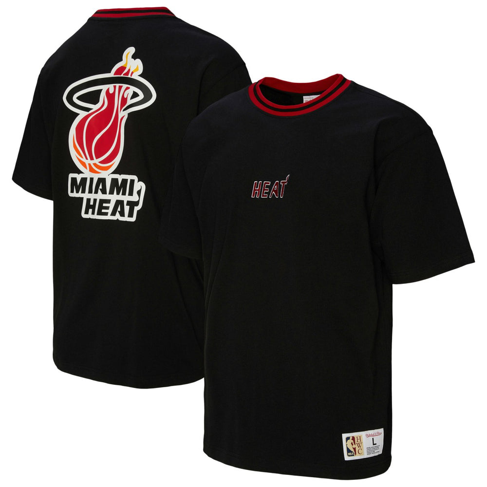 Miami Heat Unisex Playmaker Vintage Logo T-Shirt Black - Mitchell & Ness