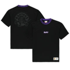 Toronto Raptors Unisex Playmaker Vintage Logo T-Shirt Black - Mitchell & Ness