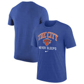 New York Knicks Tri-Blend T-Shirt Heather Royal - Nike
