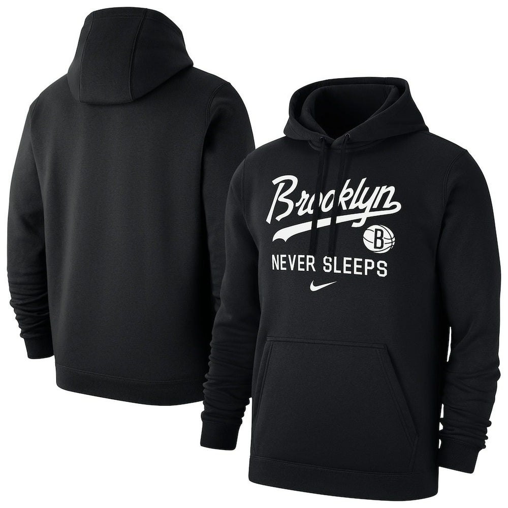 Brooklyn Nets Brooklyn Never Sleeps Club Hoodie Black - Nike