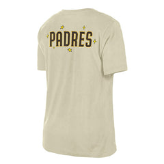 San Diego Padres New Era Women's Stars & Cap T-Shirt - Cream T-shirts