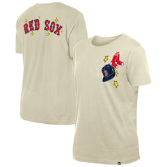 Boston Red Sox New Era Women's Stars & Cap T-Shirt - Cream T-shirts