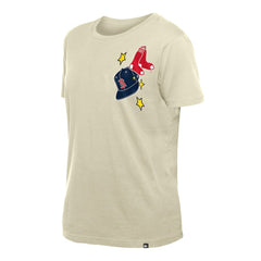 Boston Red Sox New Era Women's Stars & Cap T-Shirt - Cream T-shirts