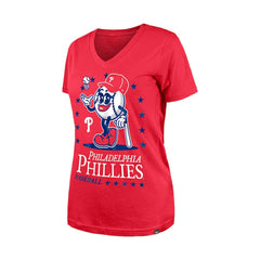 Philadelphia Phillies New Era Women's Little Miss 2 V-Neck T-Shirt - Red T-shirts